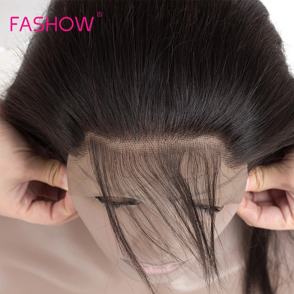 Brazilian Hair 13x4 Lace Frontal Closure With Baby Hair Pre Plucked Straight Human Hair Ear to Ear Transparent Lace Frontal