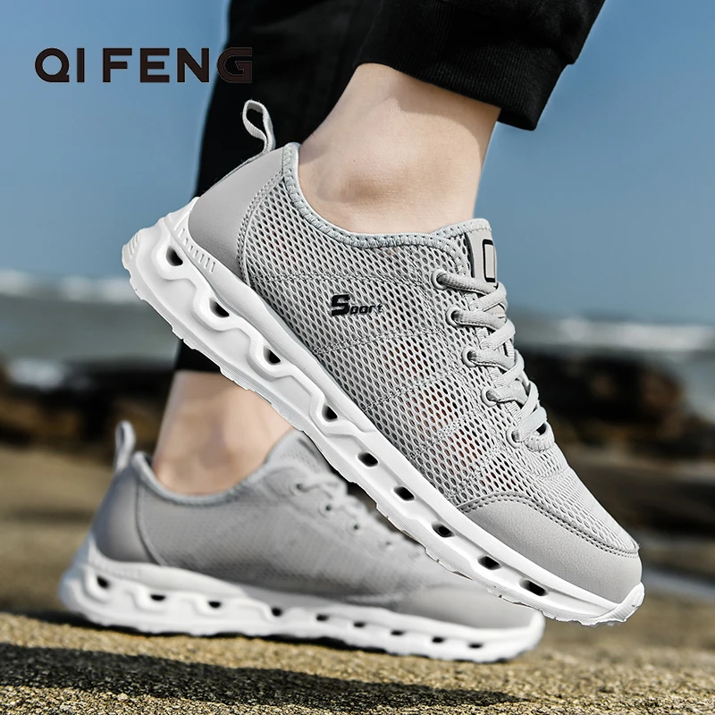 Men Fashion Outdoor Sports Aqua Shoes Man Canyoneering Beach Walking Sneakers Fashion Water River Tracing Large Size