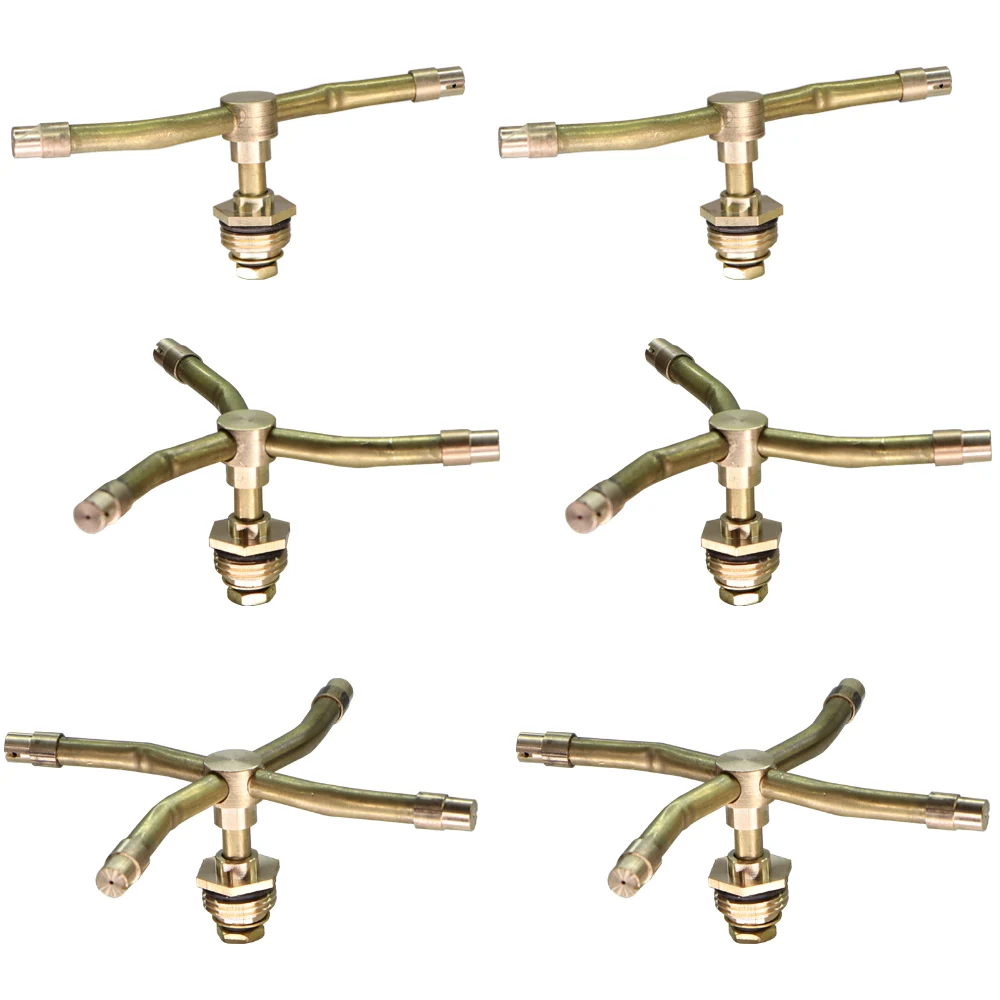 MUCIAKIE 1PC 2/3/4 Arm Automatic Rotary Whirling Sprinkler Garden Lawn Irrigation Watering Nozzle Spray Rotating Brass Sprayer