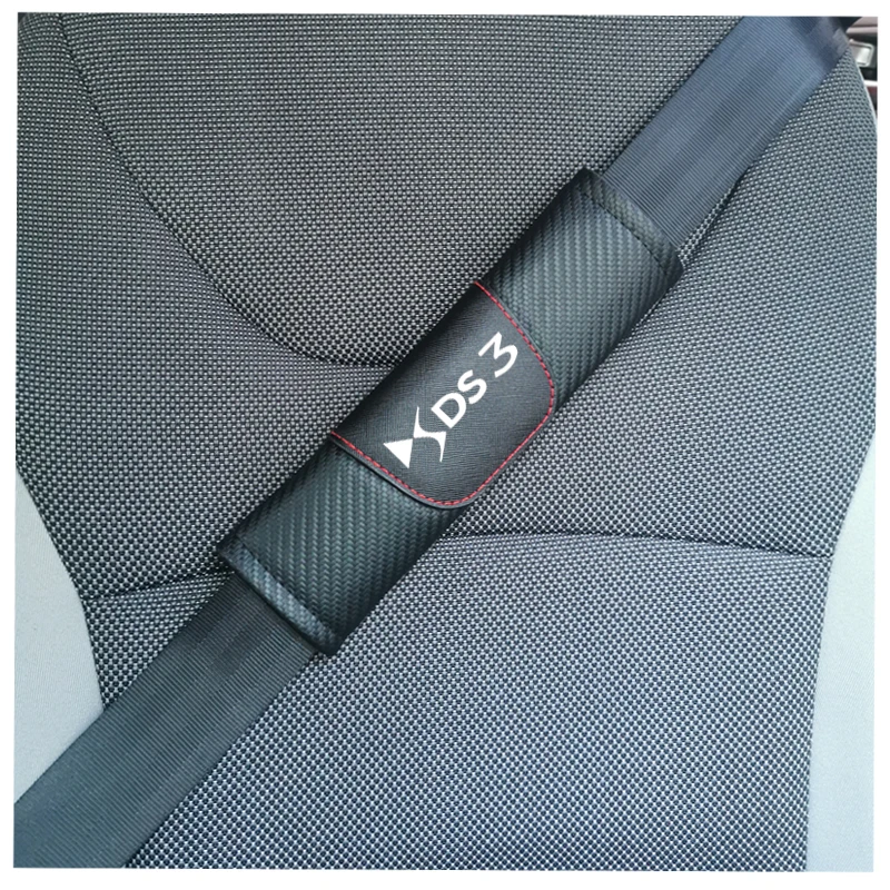 

Fashion Carbon Fiber Leather Car Seat Belt Cover Auto Seat Belt Shoulder Pad Car Accessories for Citroen DS3 Car Styling