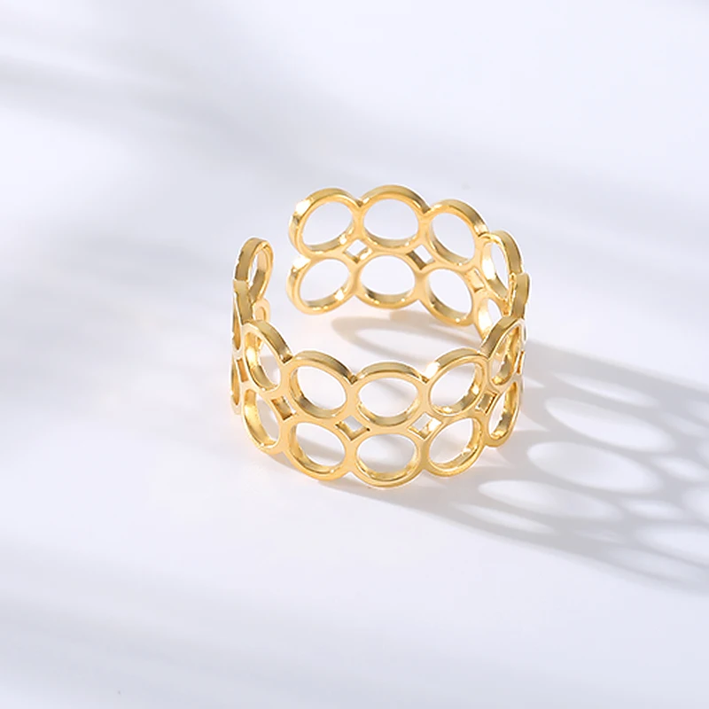 Простой Bague Femme Регулируемые кольца открытый шестиугольный сотовый Медоносная пчела кольцо Anillos Femme модные вечерние ювелирные изделия для женщин