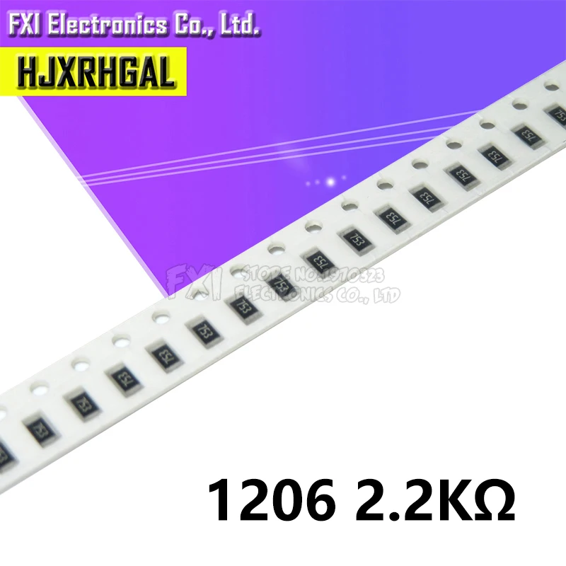 100 шт. 1206 SMD резистор 2,2 K ohm Резистор проволочного чипа 0,25 W 1/4W 2K2 222