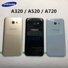 Для samsung Galaxy A5 A520F A7 A720F A3 A320F задняя крышка со стеклянным корпусом чехол Замена двери батареи+ рамка для камеры