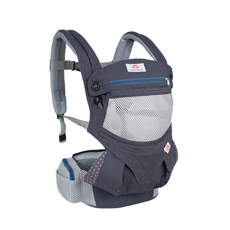 Эргономичная 360 крутая воздушная детская переноска Органическая хлопчатобумажная накидка слинг плеча рюкзаки детские дышащие Детские ремень для новорожденных - Цвет: cool air blue