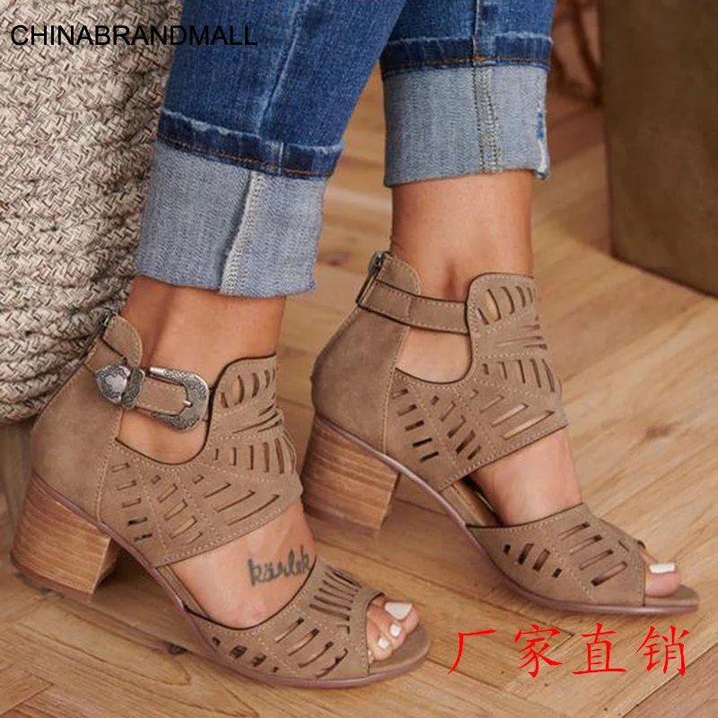 

2020 New Women Gladiator Pump Platform High Thick Heel Elastic Open Toe Platform Wedding Ladies Fretwork Pumps Zapatos Mujer