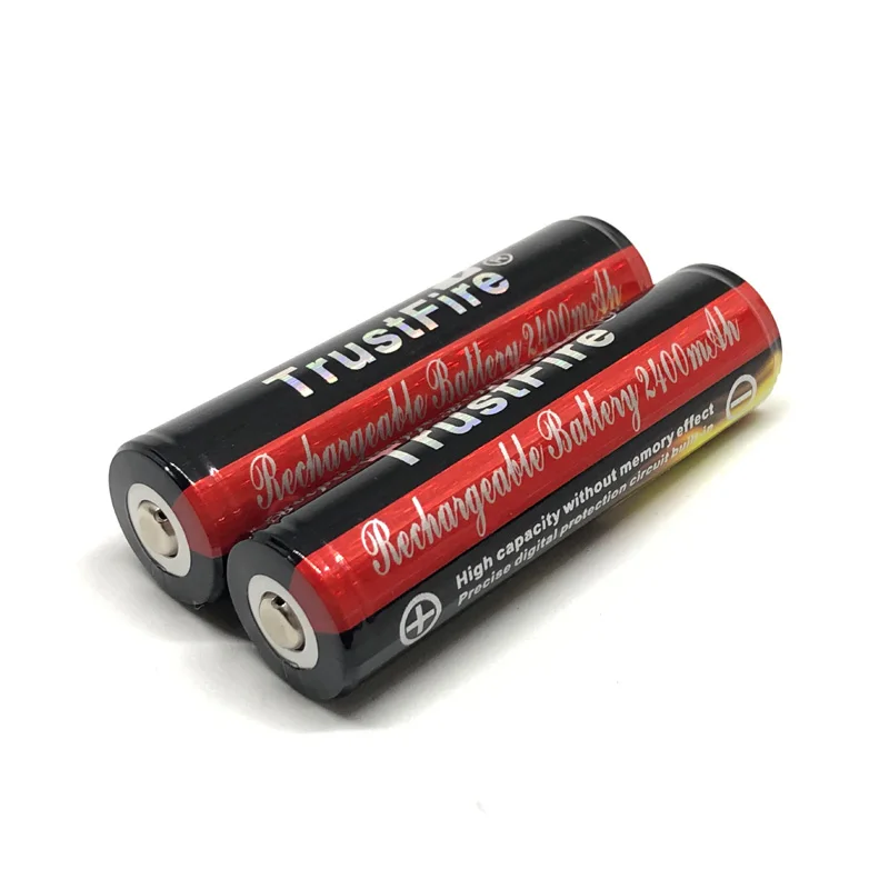 10 шт./лот TrustFire Защищенный 18650 3 7 V 2400mAh литиевые батареи перезаряжаемые литий