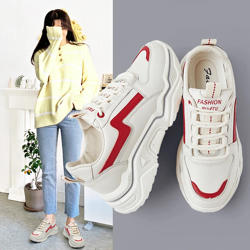 women sport running shoes girls dance outdoor sneakers designer platform korean ladies walking moccasins outdoor breathable flat (110)