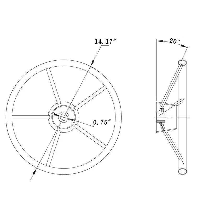 13-1/2 Inch Marine Yacht Steering Wheel 304 Stainless Steel 5 Spokes PU Foam Grip Boat Fits Standard 3/4inch Shaft