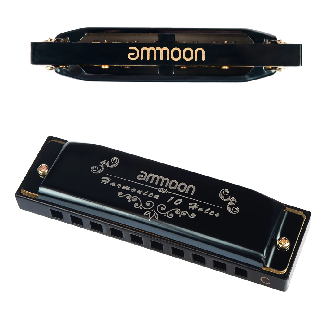 ammoon 10 Holes 20 Tones Blues Harmonica Mouth Organ Key of C with Storage Case for Kids Beginners Students Musical Gift