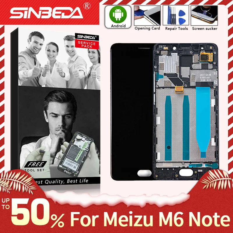 5 &quotОригинальный дисплей для Meizu M6 Note ЖК сенсорный экран дигитайзер с рамкой M721