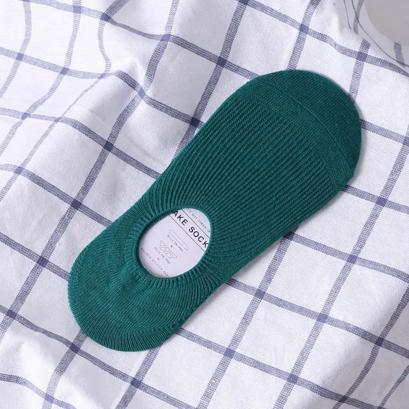 green Новинка; модные летние женские носки; 1 пара; однотонные Хлопковые женские носки высокого качества; мягкие женские носки-Тапочки - Цвет: green