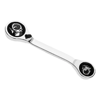 

1 Pcs Silver 52 In 1 Double Head Ratchet Adjustable Wrench Rotatable Plum Wrench Multifunctional Socket Wrench