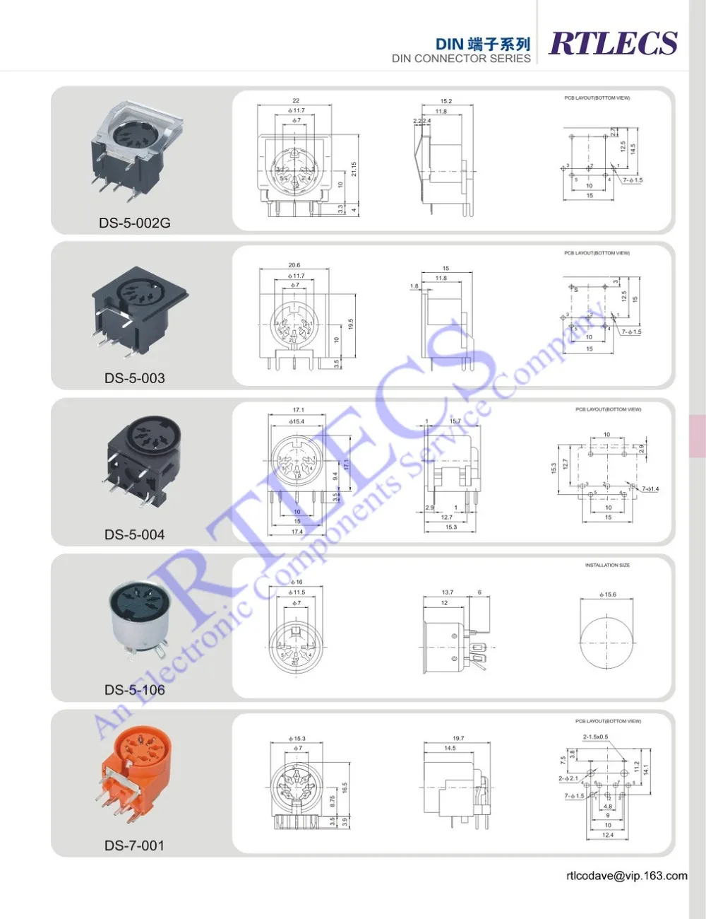 100 pces din conector receptáculo circular fêmea