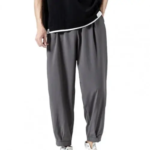 elephant harem pants Solid Color Men Pants Ankle-length Smooth Wide Leg Ankle Tied Oversize Pants Sweatpants harem pants men Harem Pants