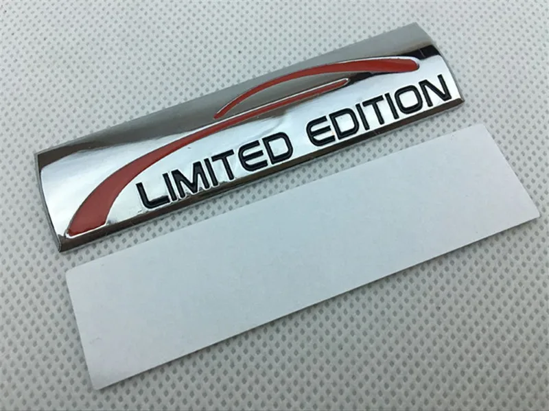 3PCS Car Styling 9*2.5cm Metal Black Silver LIMITED EDITION Emblem Rear Trunk Badge Side Logos Cars body Stickers