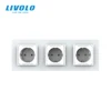 Livolo New EU Standard Power Socket, Outlet Panel, Triple Wall Power Outlet Without Plug,Toughened Glass C7C3EU-11/2/3/5 ► Photo 3/5