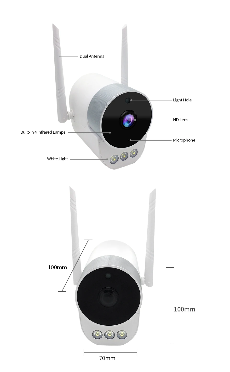 H265 3MP wifi IP камера UHD беспроводная уличная IP66 Водонепроницаемая ИК ночная версия Аудио Видео домашнее видеонаблюдение охранное видеонаблюдение облако