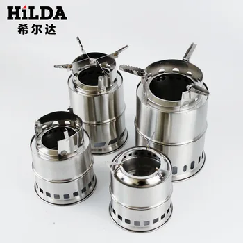 

Portable Firewood Wood Burning Hiking Gasifier Warmer Outdoor Mini Heating Stainless Steel Cooking Tool Picnic Camping Stove