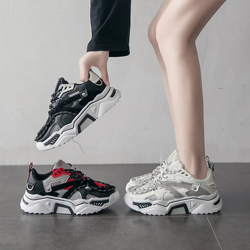 

2019 Autumn New Style Night Light Daddy Shoes Student Thick Bottomed Athletic Shoes Women's Korean-style Versatile Street Snap O