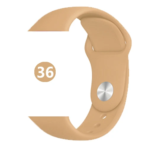 36-walnut color Ремешок для Apple watch band 44 мм 40 мм 42 мм 40 мм correa iwatch band 5 4 3 2 спортивный силиконовый ремень браслет Apple watch 4 аксессуары - Цвет ремешка: 36-walnut color