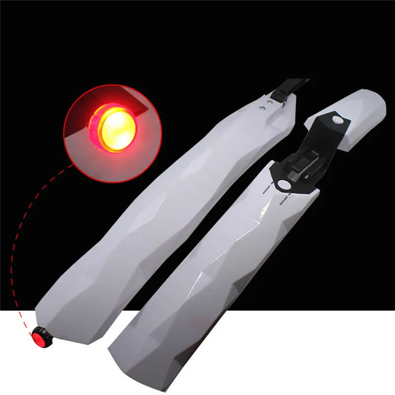 

Bike Fender Bicycle Fenders With LED Rear Light Bike Wings Mudguard Cycling Mountain Bicycle Durable Fender 4 Color Accessories