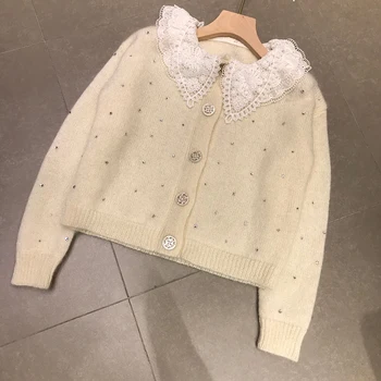 

Fashion Cardigan Women Casual Long Sleeve Cute Knit Sweater Cardigan Women Autumn New Solid Short Cardigan