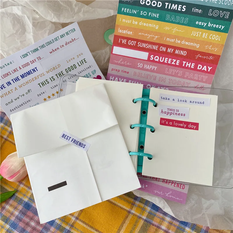 

Creative Color English Sealing Sticker Personalized Labels Post It Diy Typesetting Decorative Stickers scrapbooking Stationery
