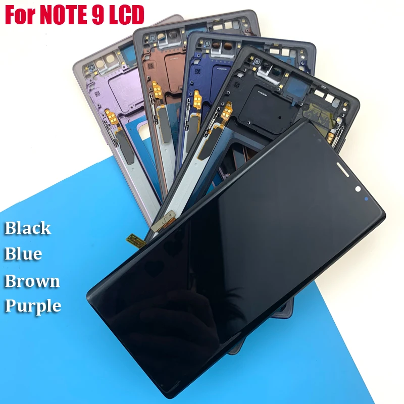 6 4 '&#x272560x1440 черный ЖК-дисплей для samsung Galaxy Note 9 N960 ЖК-сенсорный экран с рамкой