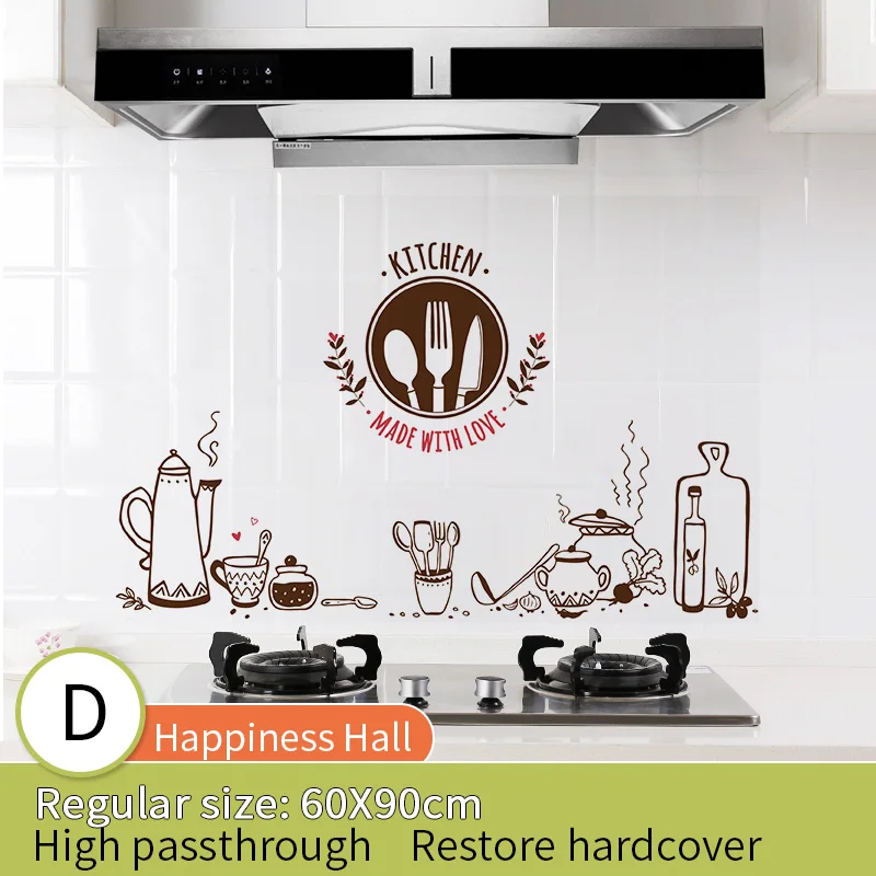 M 60x90cm 30/60*90 см Кухня маслостойкие настенные наклейки плита высокая температура Водонепроницаемая плитка шкаф диапазон вытяжка отремонтированные обои - Цвет: M 60x90cm