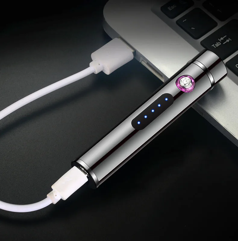 Мини цилиндрическая usb зарядка Электронная зажигалка сенсорный датчик переключатель сигарета плазменная Зажигалка Ветрозащитная зажигалка