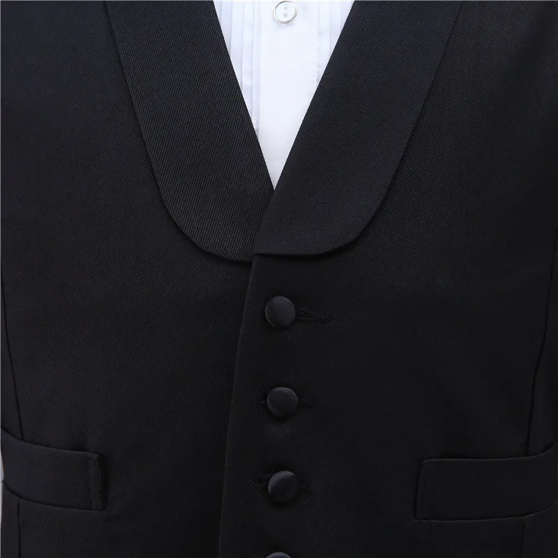 Men's Slim Suit Vest Formal Business Casual Sleeveless Jacket Vest Men's Shawl Collar Black/White Men's Vest Banquet Party Prom