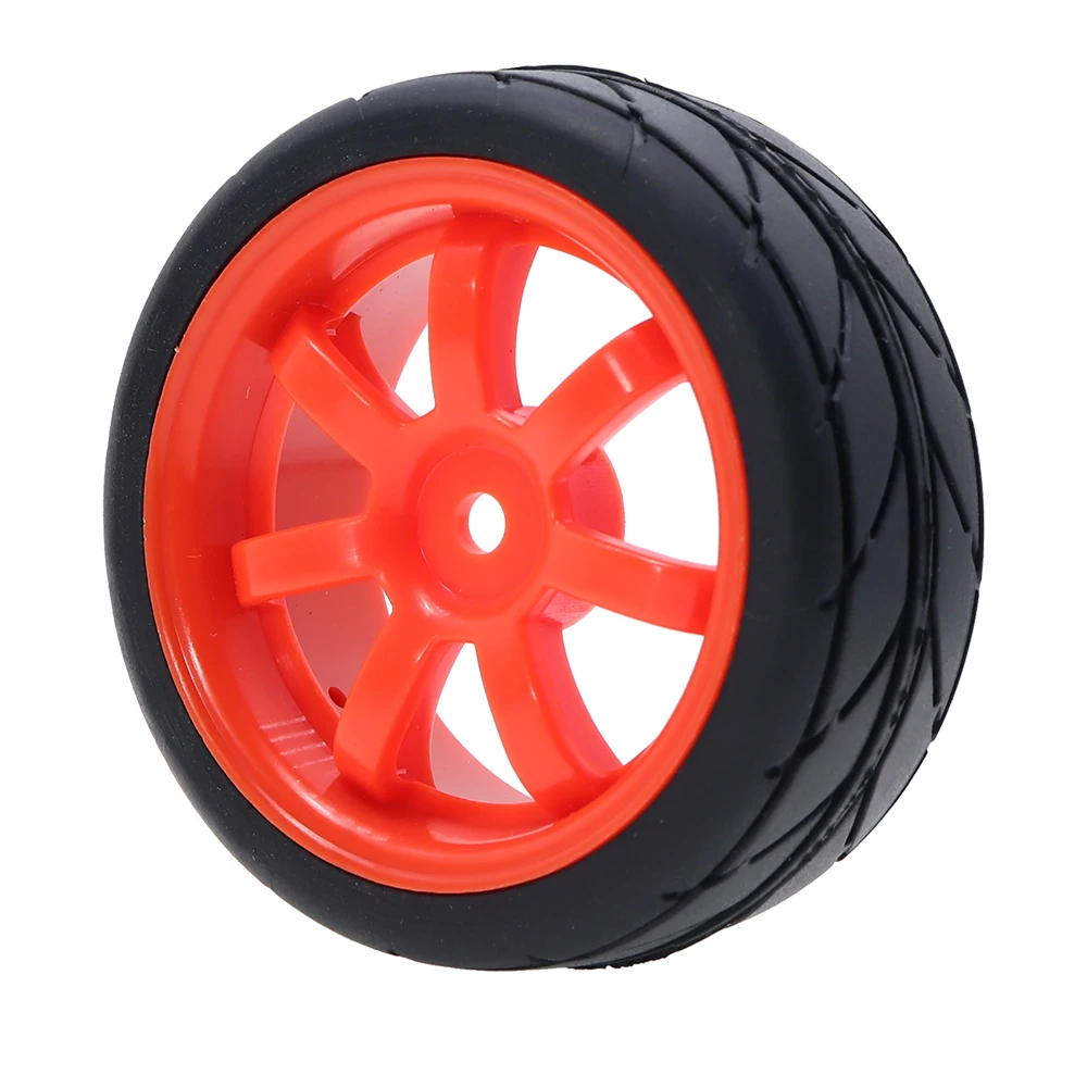 REhobby 4Pcs 1/10 Rally Tires Wheel OD 64mm 1.9inch Tyre 12mm Hex Plastic hub for 1:10 RC4WD Axial SCX10 D90 On-Road Touring Car 