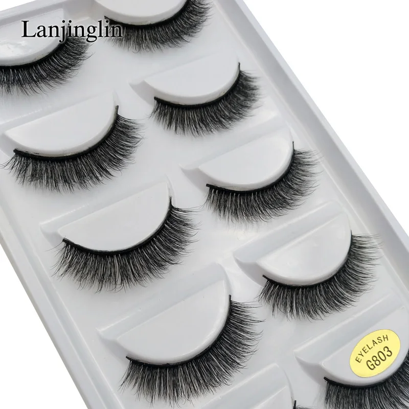 

new natural false eyelashes 3D mink lashes makeup 5 pairs fake eyelashes soft hair eyelash extension full strip lashes G803
