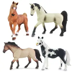 Новая Статуэтка дикого животного ранчо лошадь Американский четверть игрушечная лошадь набор в фигурки детей Образование Подарки орнамент