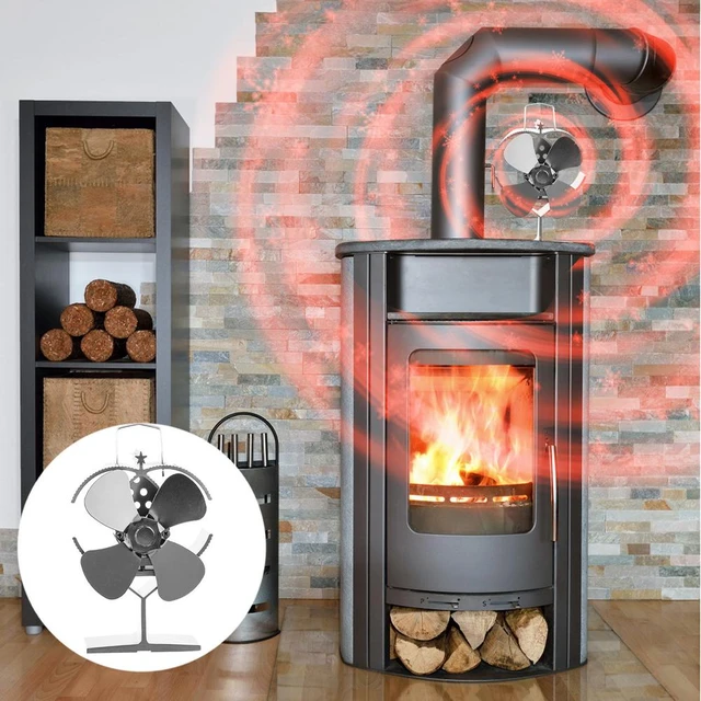 4 Blades Heat Powered Fireplace Stove Fan Wood | Fan Stove Fireplace Fire  Heat - 4 - Aliexpress