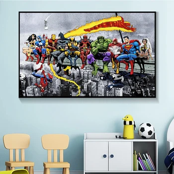 

Superheros Marvel DC Comics Hot Movie Poster Wall Art Modern Home Decoration Canvas Painting Pictures Kids Room Decor