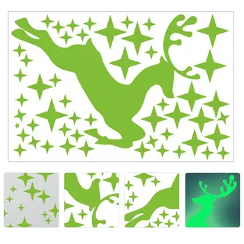 

1 Sheet Lightweight Durable Practical Reusable Decorative Fluorescence Sticker Christmas Kindergarten Kids Room Party