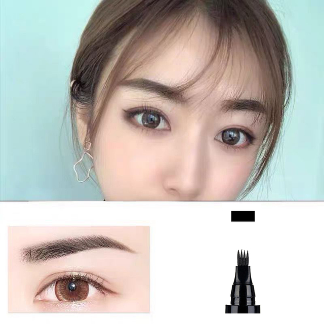 Fork Waterproof Eyebrow Pencil Women 3D Long Lasting Natural Liquid Eye Brow Pen Eyebrow Tint Tattoo Pen Tip Makeup Tools