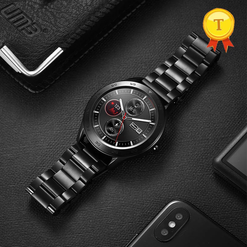 Лучшие продажи кожаный Bluetooth Вызов Смарт часы полный экран сенсорный IP68 Водонепроницаемый PPG Кровяное Давление Кислорода Смарт-браслет