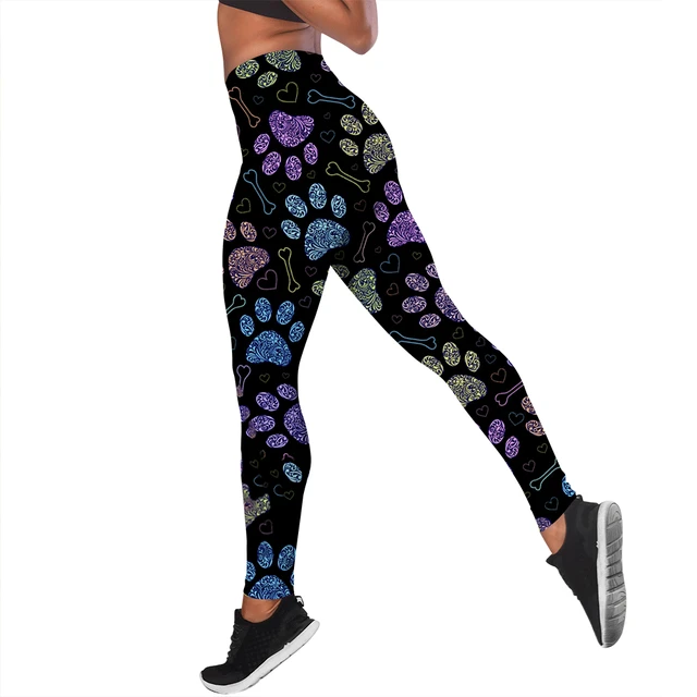 Dog Paw – Print High Waisted Leggings for Women