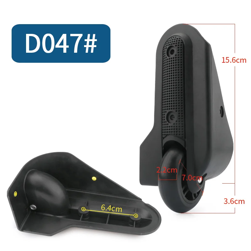 D047(2 Wheels)Black Luggage bag wheels suitcase accessorie repair password box casters suitcase parts replacement black luggage casters wheels - Цвет: D047(2 Wheels)Black