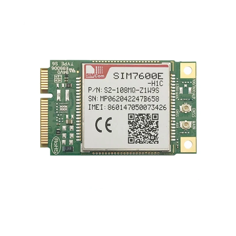 Многодиапазонный LTE-модуль SIMCOM SIM7600E-H1C MINIPCIE CAT1 4G LCC type B1 B3 B7 B8 B20 по низкой цене