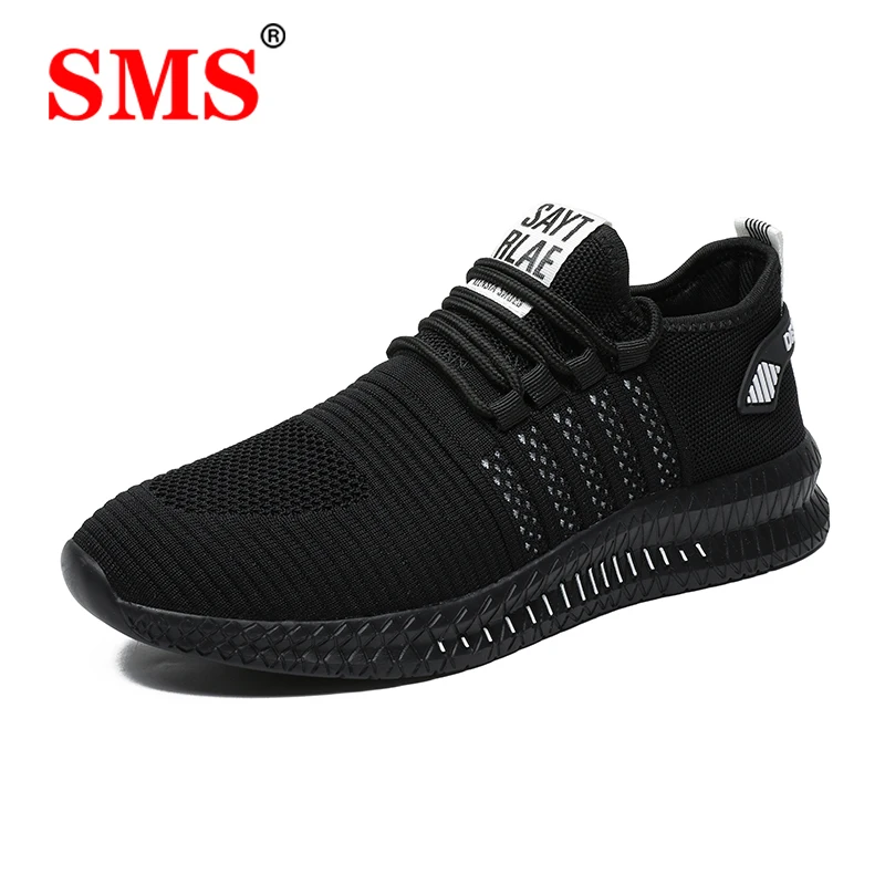 SMS-Zapatillas deportivas de malla para Hombre, zapatos informales con cordones, vulcanizados, ligeros, para caminar, novedad