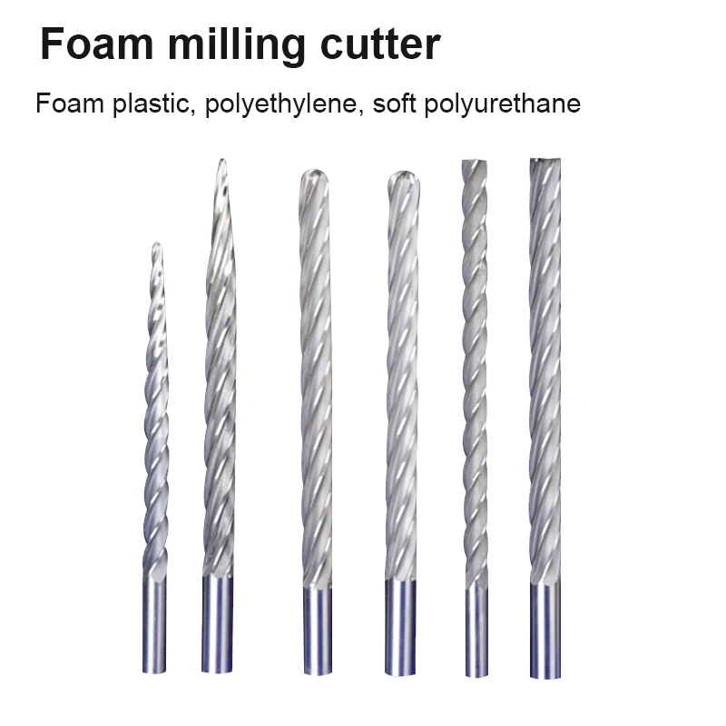 Fresa de espuma de acero de alta velocidad Eps Eva, molino de extremo cónico para enrutador Cnc, grabado