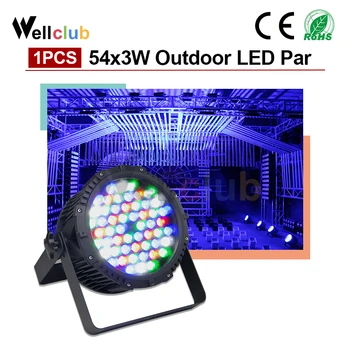 

IP65 waterproof led par 54x3W RGBW Outdoor Par light DMX512 Stage Effect Lighting For DJ Disco Party Club Projector Landscape