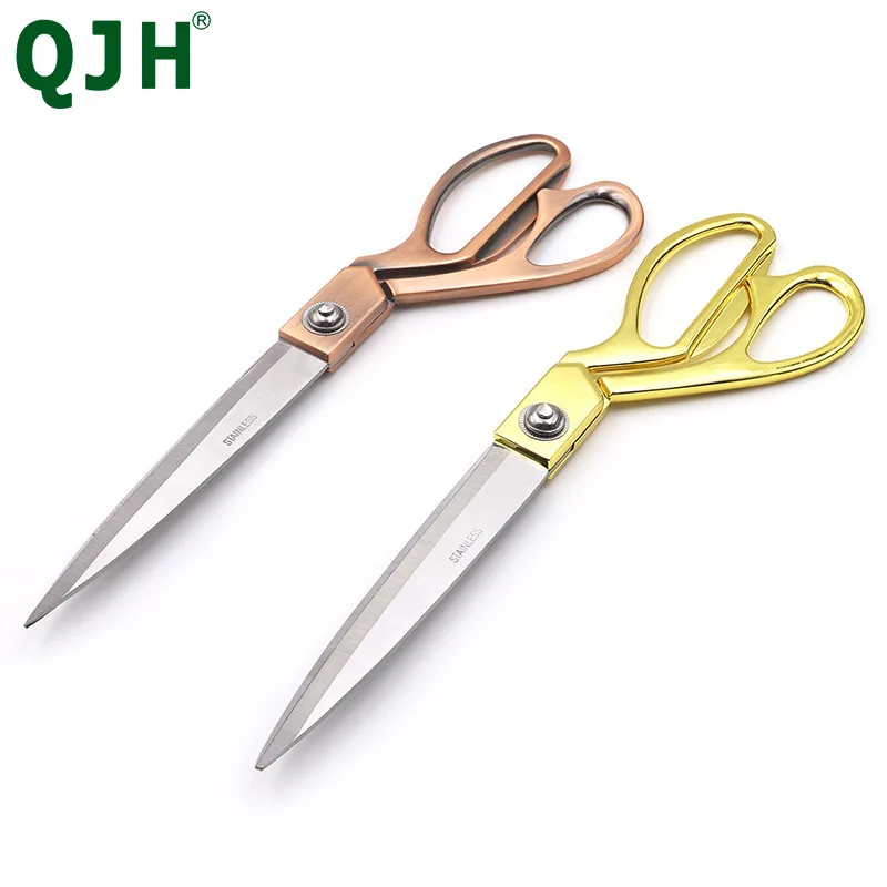 QJH Professional Scissors Extreme Sharpness Cutting Leather Fabric Heavy Duty Metal Scissors