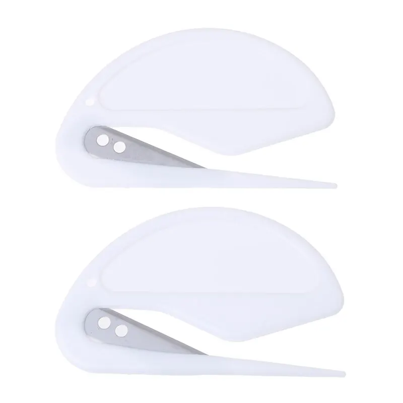 2pcs/lot Plastic Letter Opener Mini Sharp Letter Mail Envelope Opener Safety Papers Guarded Cutter Blade Office Equipment for Mail Opener