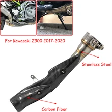 ل Kawasaki Z900 2017 2020 دراجة نارية 51 مللي متر الخمار نظام العادم الهروب تعديل الأوسط ربط الأنابيب أنبوب استبدال محفز Z900