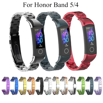 

Stainless Steel Bracelet for Honor Band 4 5 Metal Wristband Replacement Colorful Solid Straps for Huawei Honor Band 5 with Tools