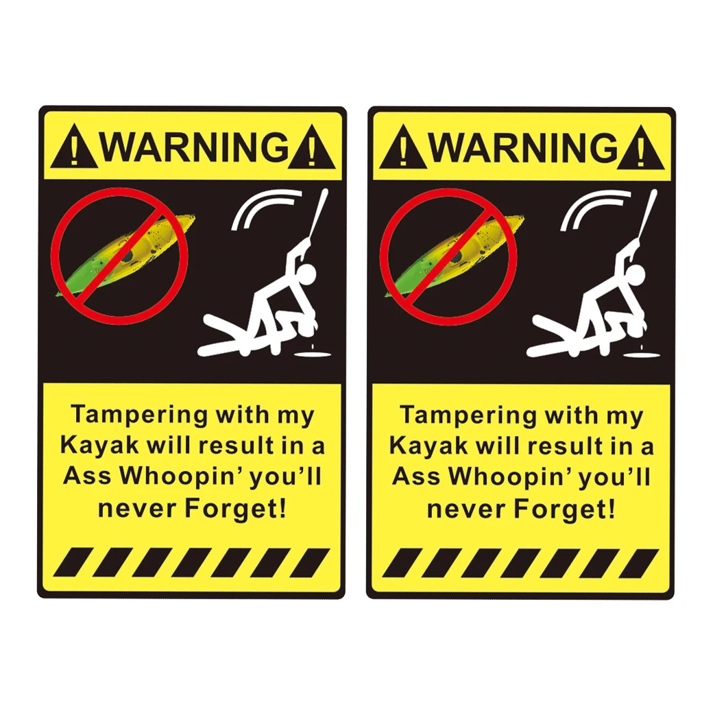 2 Pieces Waterproof Durable Warning Decal Stickers for Your Kayak - Don't Touch My Kayak